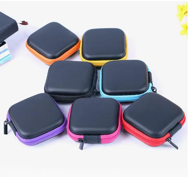 300PCS Earphone Case Leather Earphone Storage Box Portable USB Cable Organizer Carrying Hard Bag For Coin Memory Card SN