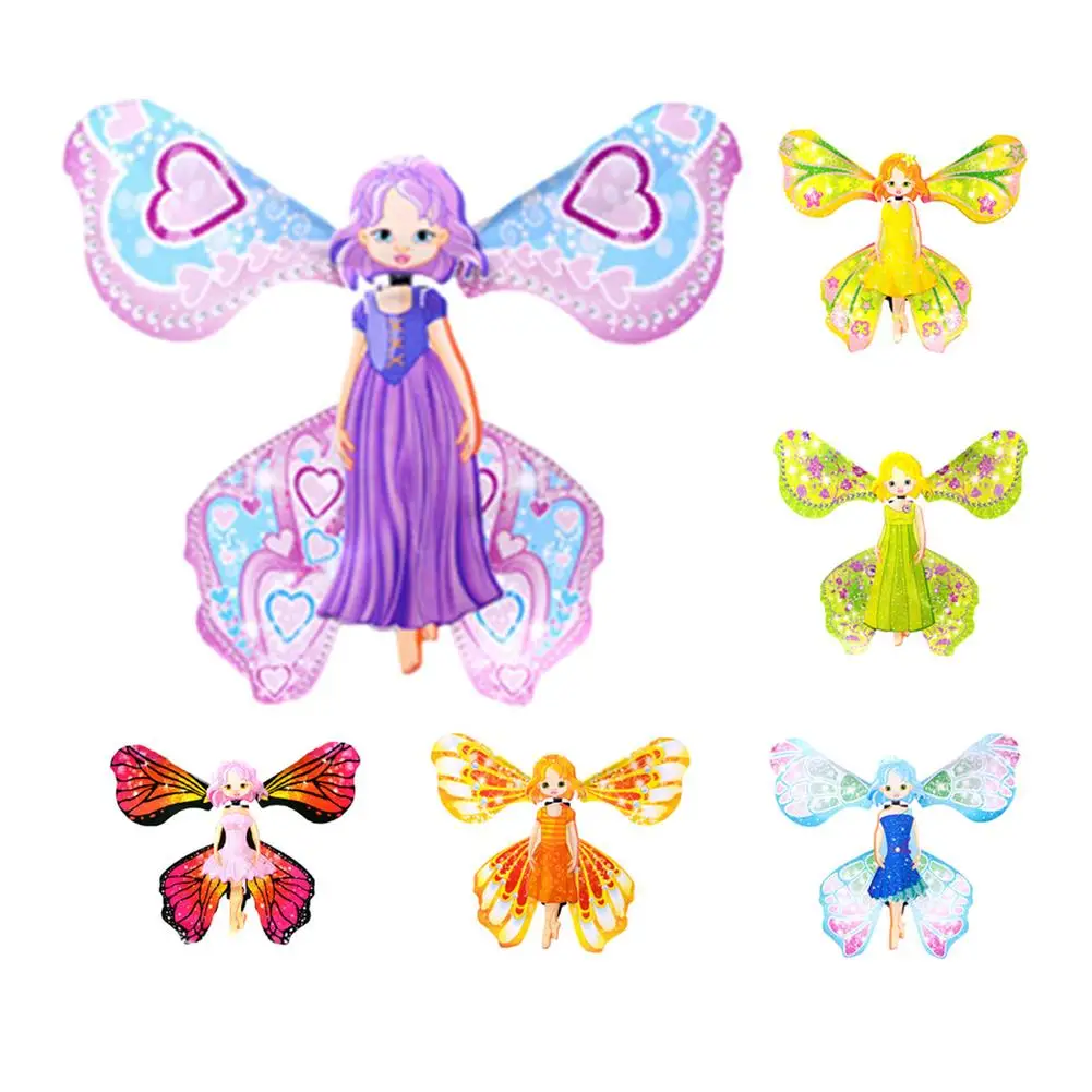 6 Pcs Magic Flying Butterfly Fairy Princess Toys With Wings For Girls Fun Fly Fairy Toy Children\'s Birthday Gift For Girl