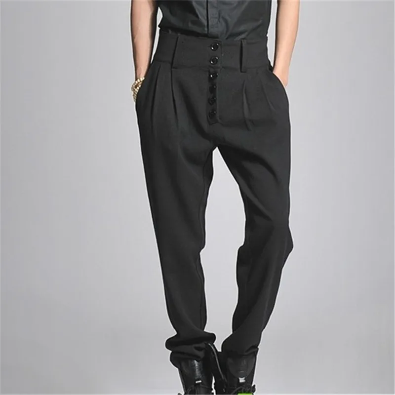 High quality men's high-waisted black slacks 2024 Custom sized men's pants