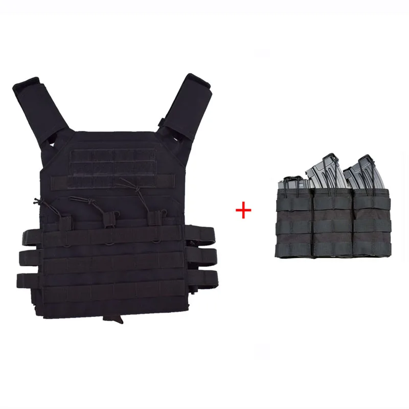 

Tactical Vest Hunting Combat Plate Carrier MOLLE Protective Vest Airsoft Wargame Paintball Body Armor With Triple Magazine Pouch