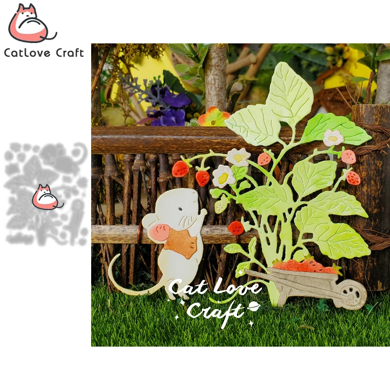 

Catlove мышь, собирание фруктов, животных, металлические Вырубные штампы, вырезанные карты, изготовление ремесло, тиснение, новые штампы для 2021