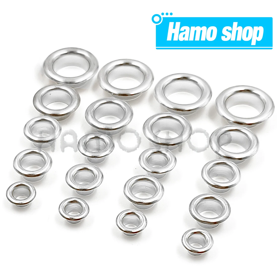 100Pcs Hole Metal Eyelets Grommets Silver Color with Washer For Diy Leathercraft Accessories Shoes Belt Cap Bag Tags Clothes