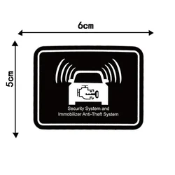 1 Pcs Security System and Immobilizer Anti-theft Syetem Sticker for Cars Sign Waterproof Decal Auto Parts 5x6cm