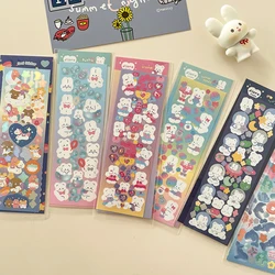 Cute Cartoon Bear Rabbit Laser Sticker DIY Scrapbooking Diary Journal Photo Album Kawaii Decorative Stationery Sticker