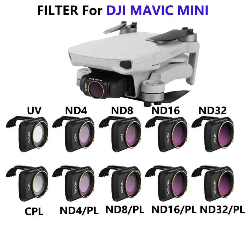 For DJI Mavic Mini/ Mini 2 Camera Lens ND/PL Polarizing Filter Kit MCUV ND4 ND8 ND16 ND32 CPL DJI Mavic Mini Drone Accessories