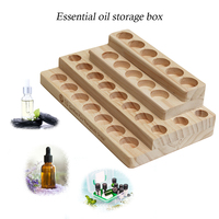 Essential Oil Storage Rack 30-Hole Stepped 4-Layer Wooden Shelf Storage Rack Nail Polish Essential Oil Storage Box Handy