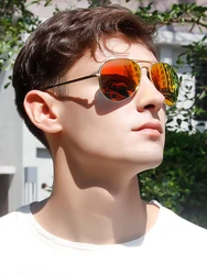 Polarized pilot sunglasses man driving glasses for car brand designer aviation UV400 protection black blue retro eyewear 2026