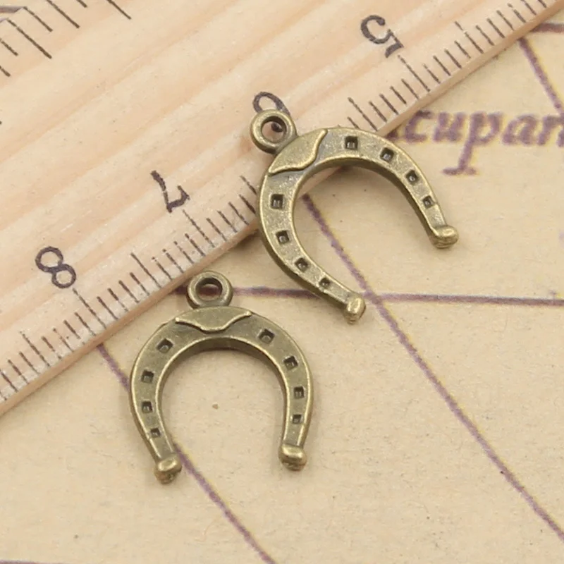 20pcs Charms Lucky Horseshoe Horse 16x13mm Tibetan Bronze Silver Color Pendants Antique Jewelry Making DIY Handmade Craft