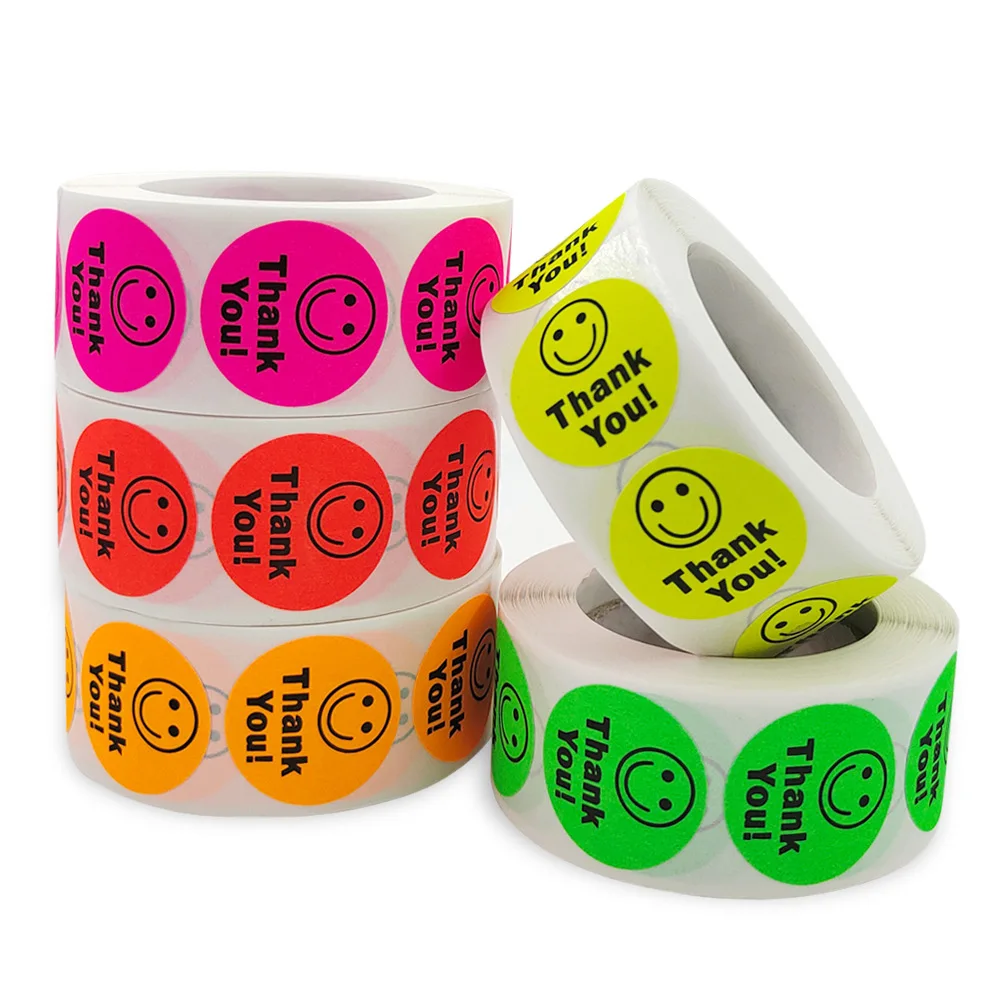 Smile Face Sticker 500 Pcs/roll For Kids Reward Sticker Yello Green Red Labels Happy Smile Face Expression Sticker Kids Toys