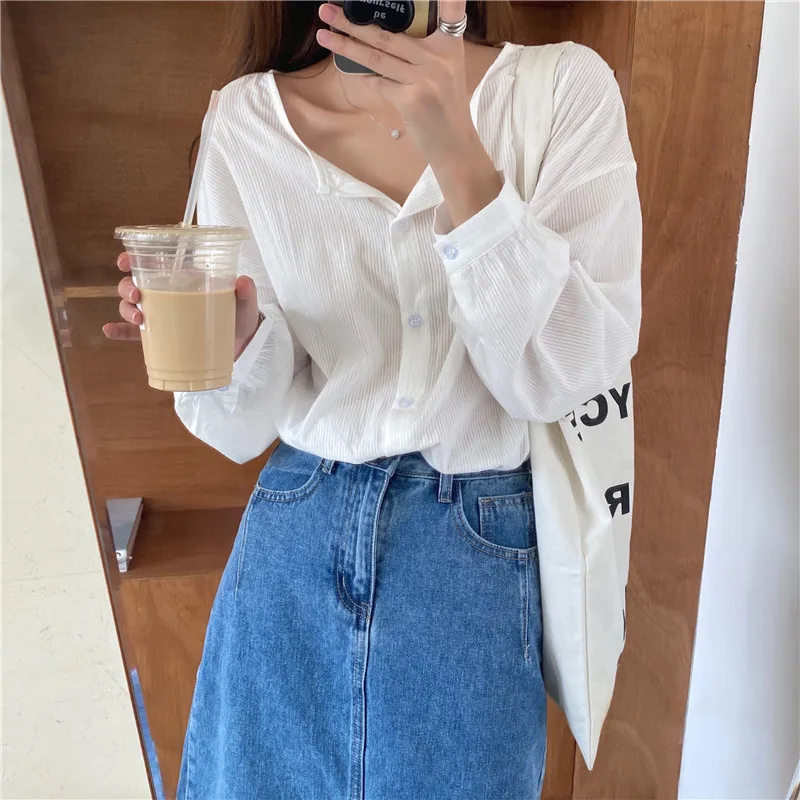 S-XL New Oversize Women Blouses Spring Tops Femme Casual Women Shirt Long Sleeve Cotton Girls Blouse New Blusas Autumn