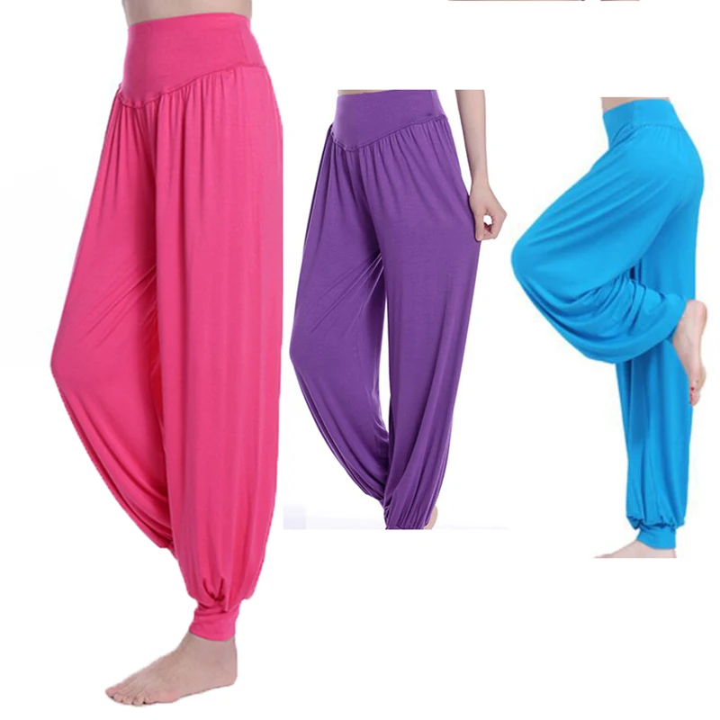 Loose Women Long Pants Harem Yuga Modal Dancing Trouses Casual Hippy Baggy Wide Belly Dance Comfy Boho Pants 15 colors