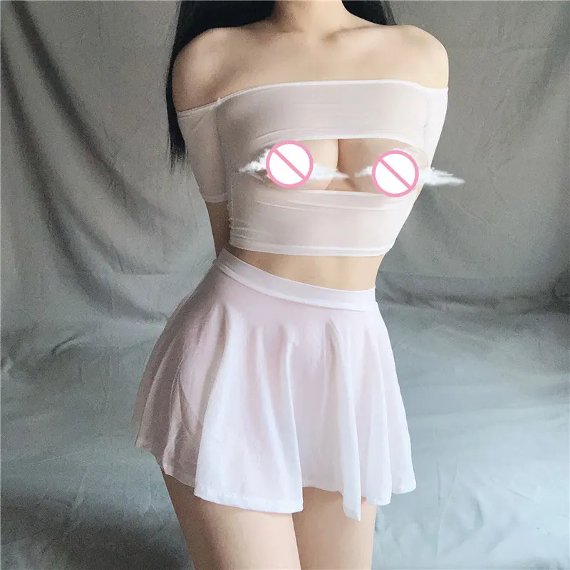 Sexy Women Ice Silk A-Line Pleated Skirt Low Rise Waist Ruffled Skirt Micro Mini Skirt Club Sexy Wear Sheer See Through Skirt F9