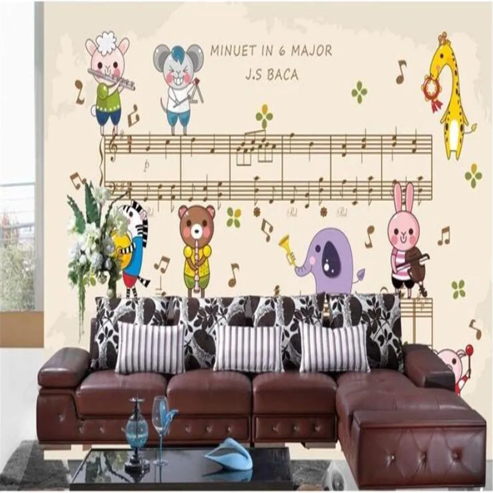 milofi forest band cartoon vector tv sofa children room background wall paper mural