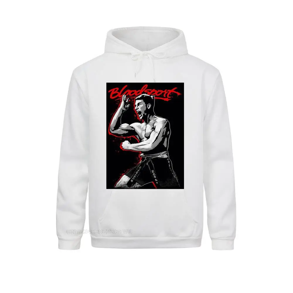 الدم الرياضة الفيلم المشارك جان كلود فان دام كنزة قطيفة الرجال خمر كنزة قطيفة الياقة المستديرة هوديس الجرافيك الملابس