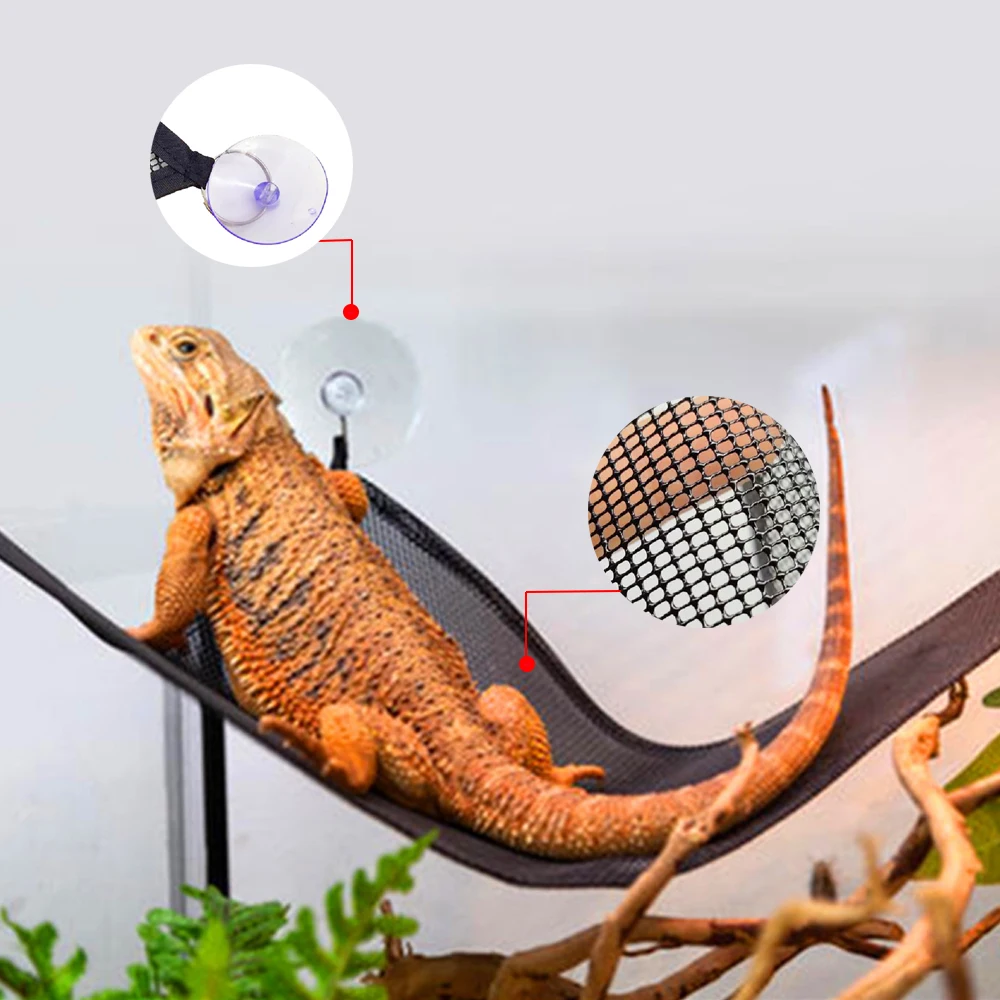 Bearded Dragon Hammock Reptile Hammock Lounger Ladder Lizard Hanging Bed House Cage Accessories Reptile Terrariums Habitat Decor