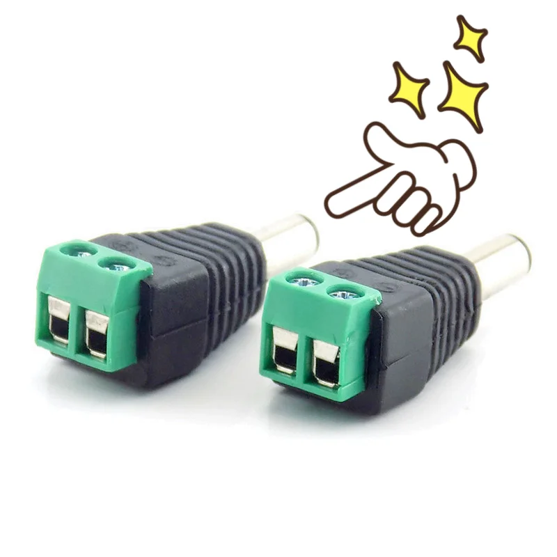 20 pçs/lote CCTV Acessórios de Vigilância BNC Plugue de Alimentação DC Conector BNC Adaptador de Cotovelo Macho DC Para CCTV Câmera IP fonte de Alimentação