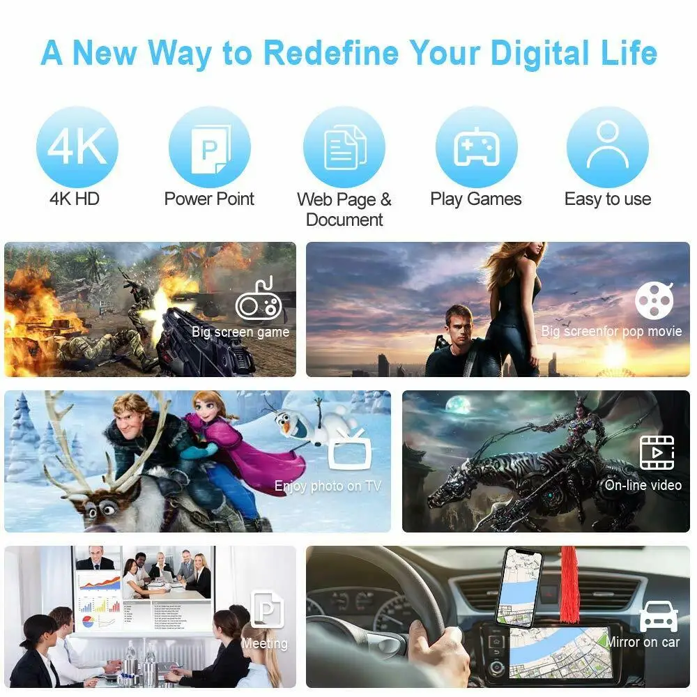 ดองเกิลจอแสดงผล WiFi, อะแดปเตอร์แสดงผลที่รองรับ faytun 4K ไร้สาย HDMI ไร้สายสายอัพเกรด5g