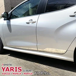 4PCS SUS304 Car Door Trim For TOYOTA YARIS KSP210 / MXPA1 / MXPH1 2020 Auto Stickers Styling Exterior Parts