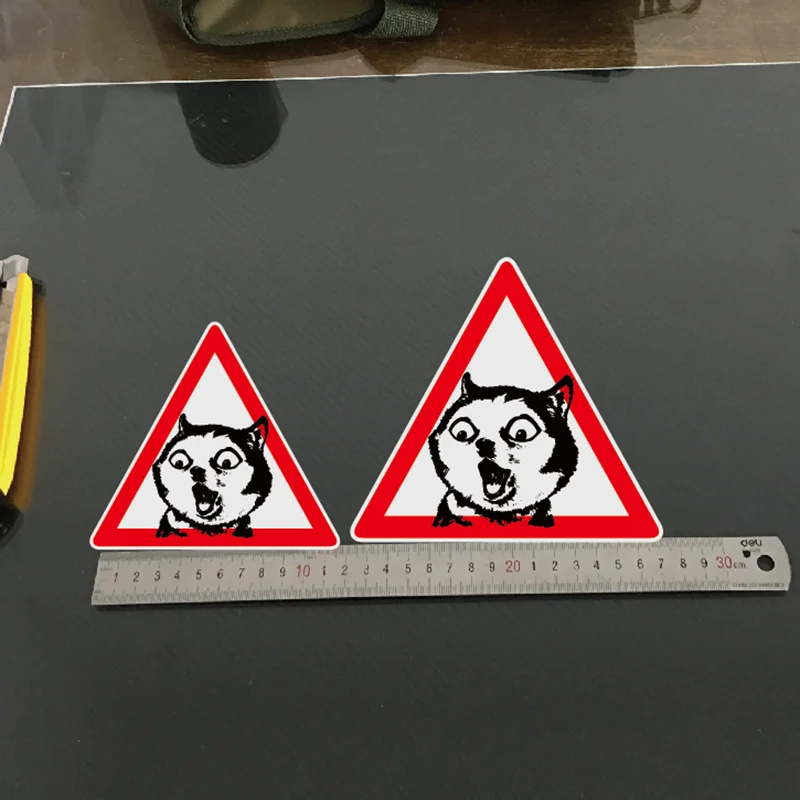 XY Fun Decorate Car Styling and Decals Motorbike Sticker Accessories Husky Dog Warning Funny Sign Self Adhesive