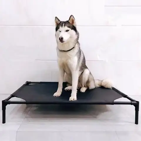 중형견용 습기 방지 침대, 탈착식 매달린 개 침대, 개집 통기성 철제 침대, 수면 매트