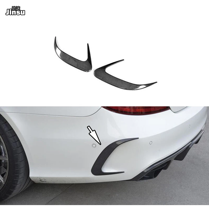 

For Benz CLS Class CLS350 CLS63 AMG 2015 - 2017 Car Rear Bumper Carbon fiber Splitter Spoiler Air Vent Cover Decorative sticker