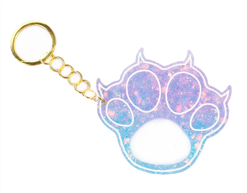 6-in-1-Epoxid-Ring-Set, Schlüsselanhänger, Silikonformen für Bastelarbeiten, Schlüsselanhänger, Harzform, Katzenklaue, Verteidigungsschädel, individueller Schlüsselanhänger, Selbstverteidigung – Detail 9