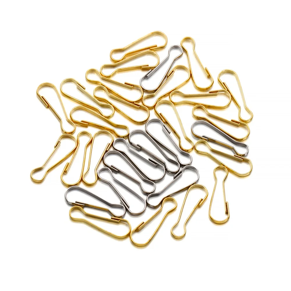 100pcs/lot Snap Spring Clip Hooks Rings Buckle Zipper Hanging Buckle Connectors For DIY Jewelry Making Supplies Accessories