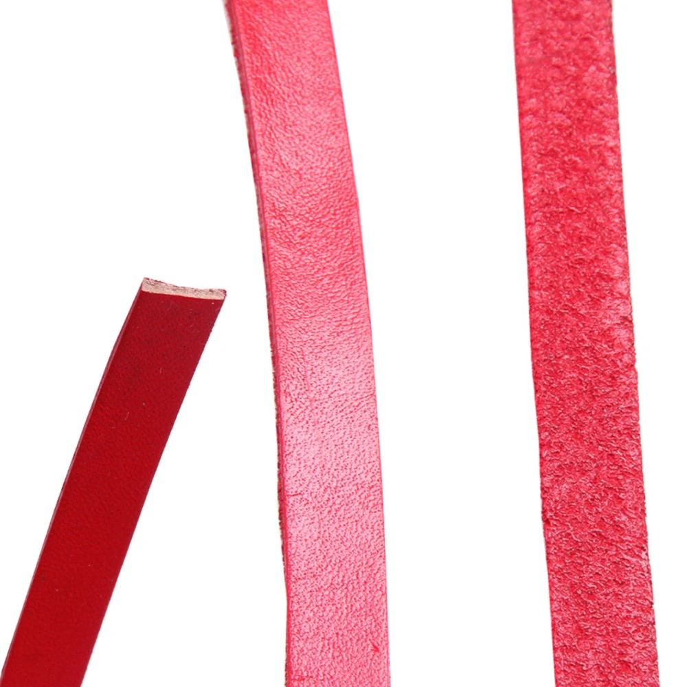 2 Meter Bunte 3-10mm Flache Echtleder-Schmuckschnur, DIY-Halsketten- und Armbandzubehör – Detail 4