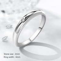 Buyee 925 Sterling Silver Thin Ring Finger Light White Zircon Simple Ring for Women Fashion Wedding Fine Jewelry Circe Gift