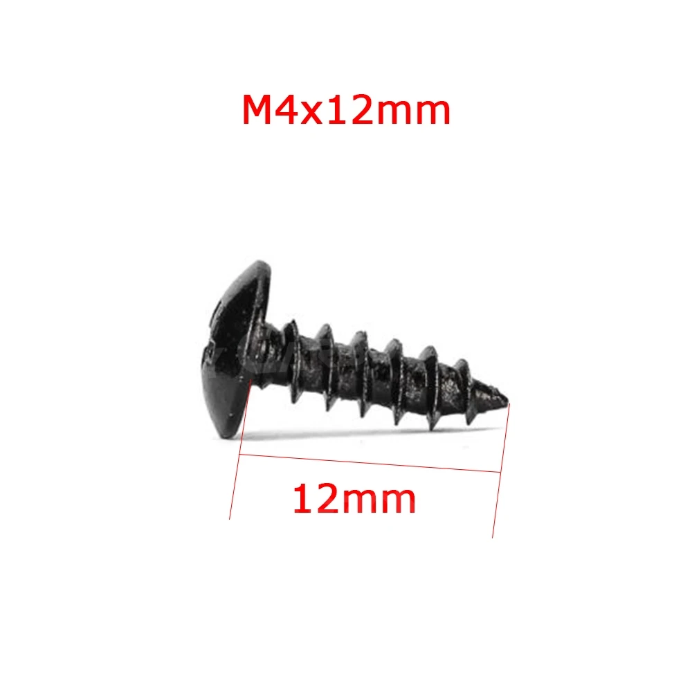 M4 M5 Screws Fits For Universal Car Bumper lip Spoiler Installation Screws Black Carbon Steel Phillips Head Self-tapping