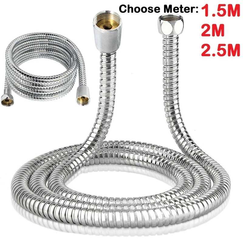 

Stainless Steel Flexible Shower Hose Long Bathroom Shower Water Hose Extension Plumbing Pipe Pulling Tube Bathroom Accessories