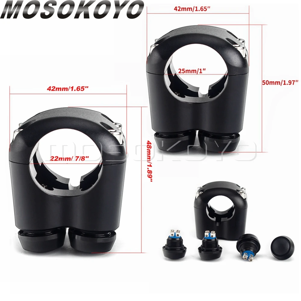3&4 Buttons Motorcycle Switch 22mm 25mm Handle Controller Switches M-Unit Lights Starter Horn Universal 7/8" 1" Handlebar Switch