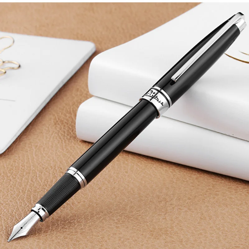 

Pimio 912 black and blue silver wave METAL classic office write Luxurious gift Fountain Pen