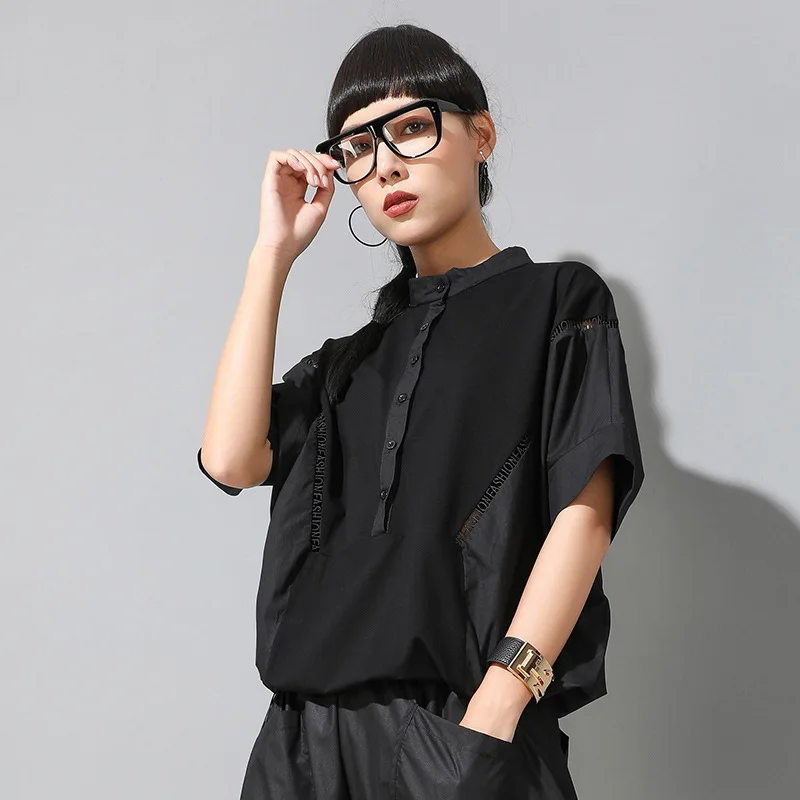 Max LuLu New 2020 Summer Korean Fashion Ladies Patchwork Tee Shirts Women Punk Style Black T-shirts Female Oversized Cotton Tops