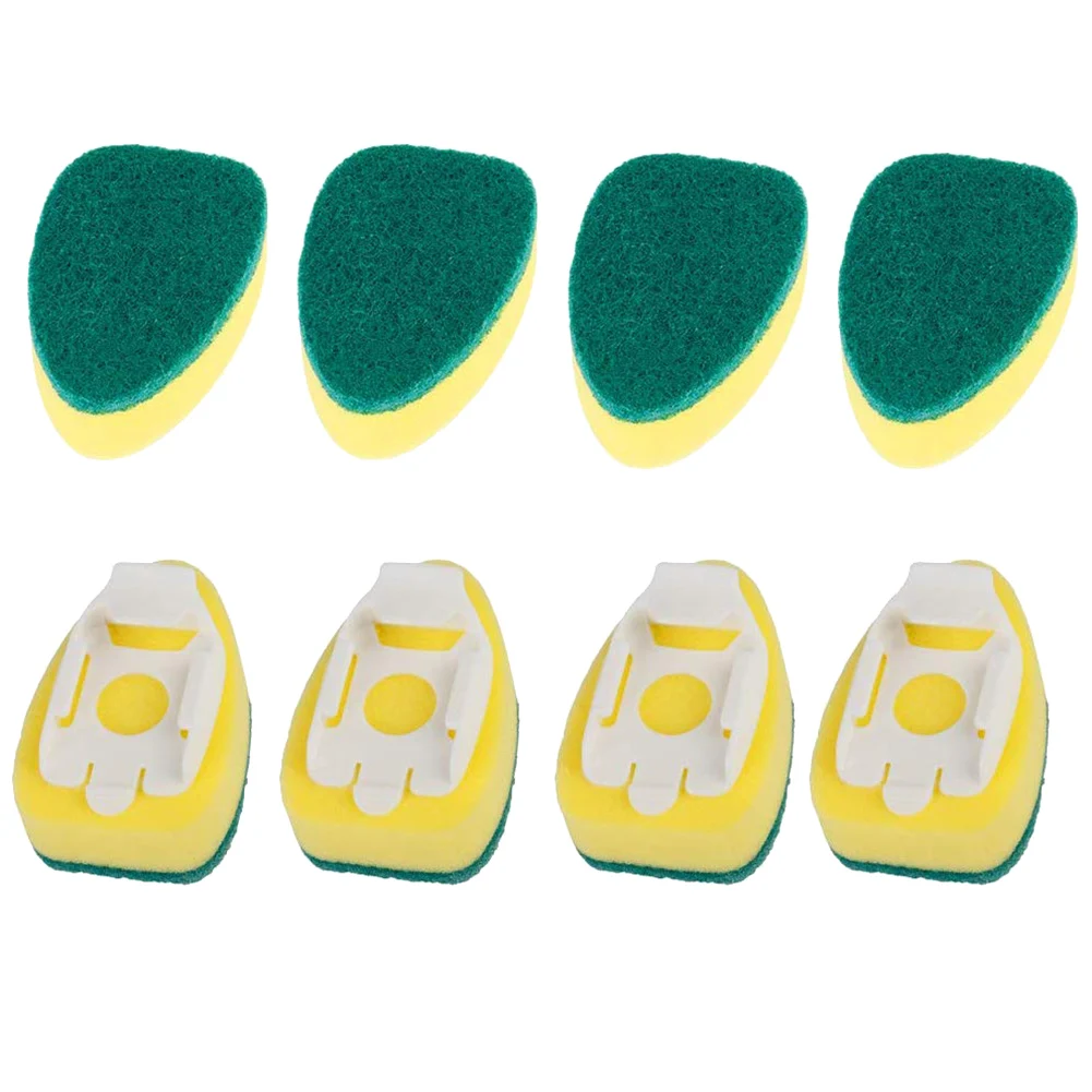 8pcs Dishwand Refill Replacement Heads Sponge Brush Dish Scrubber Pads For Kitchen Sink Cleaning Brushes Kitchen Cleaning Brush