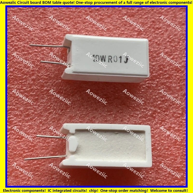 

10Pcs 10WR01J RX27-5 Vertical Cement Resistance 10W0.01ohm 10W0.01ΩJ 10W0.01RJ Ceramic Resistance Precision ±5% Power Resistance