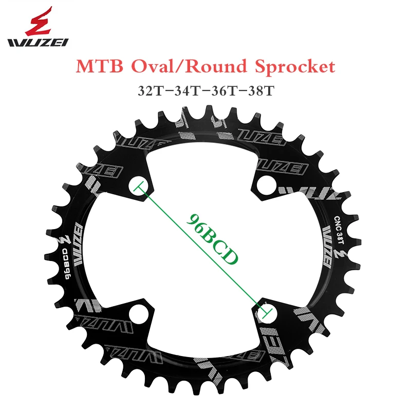 WUZEI 96 BCD MTB Oval/Round Chainring Mountain 32T 34T 36T 38T Sprocket for SHIMANO M4000 M4050 M782 GX NX X1 Crank Tooth plate