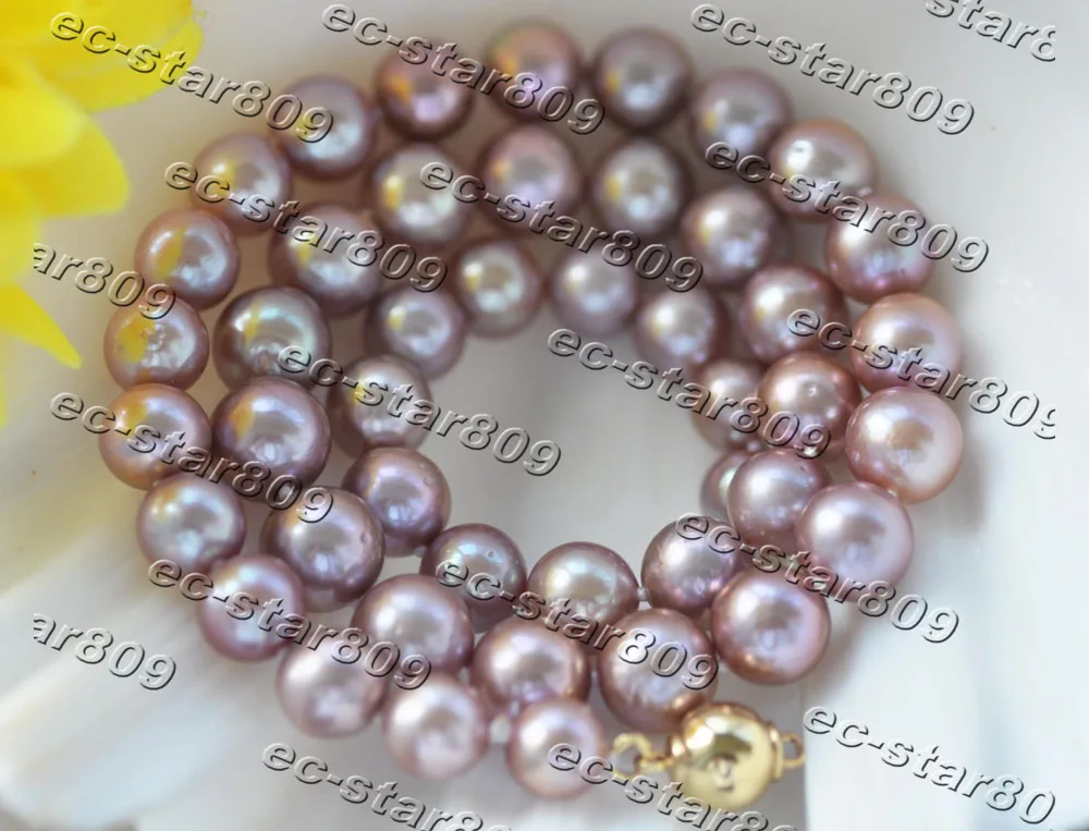 

Z11251 A+ 17" 11mm Round Lavender Round Edison Keshi Pearl Necklace Woman Fine Jewelry