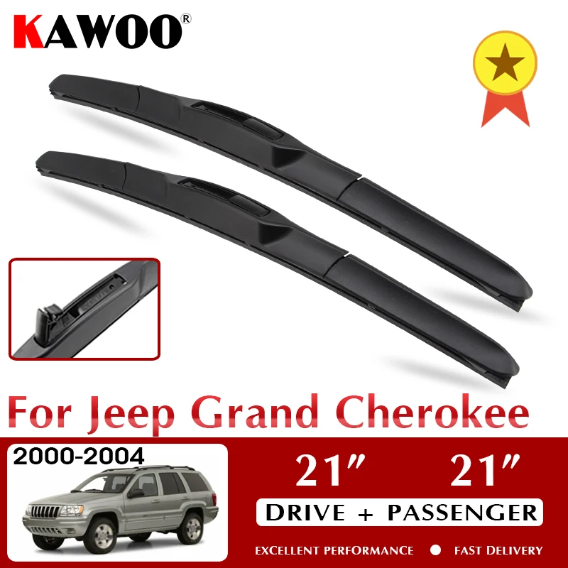 

KAWOO Wiper Car Wiper Blades For Jeep Grand Cherokee 2000-2004 Windshield Windscreen Front Window Accessories 21"+21" LHD RHD