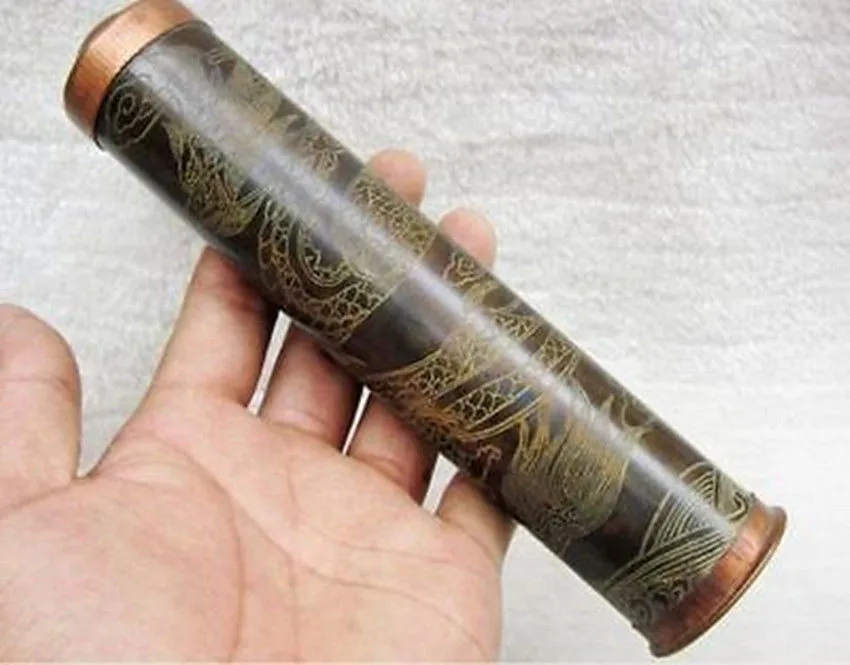 Wonderful Chinese Tibet Copper Sculpture Dragon Kaleidoscope Metal Crafts Home Decorations