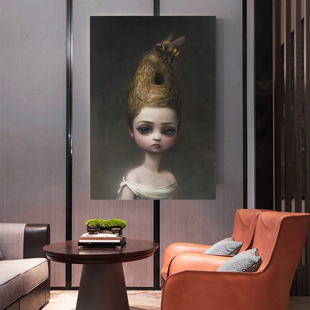 Citon Mark Ryden《Queen Bee》Canvas Art Oil painting Artwork Poster Picture Modern Wall Decor Home Living room Decoration