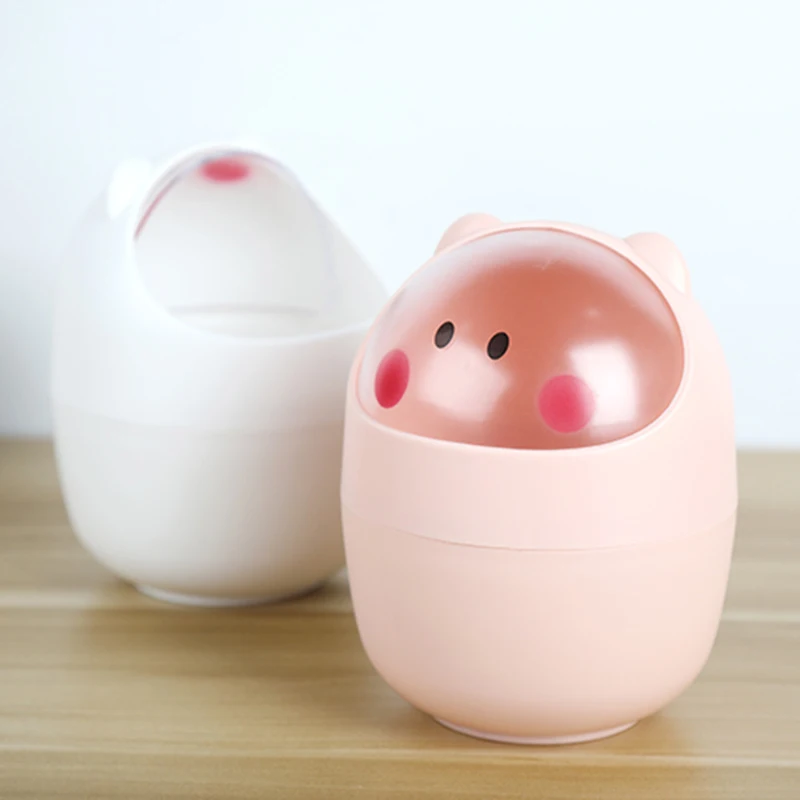 

Cute Mini Waste Bin Home Office Bathroom Trash Can Desktop Garbage Box Table Dustbin Sundries Barrel Bins Storage Box Home