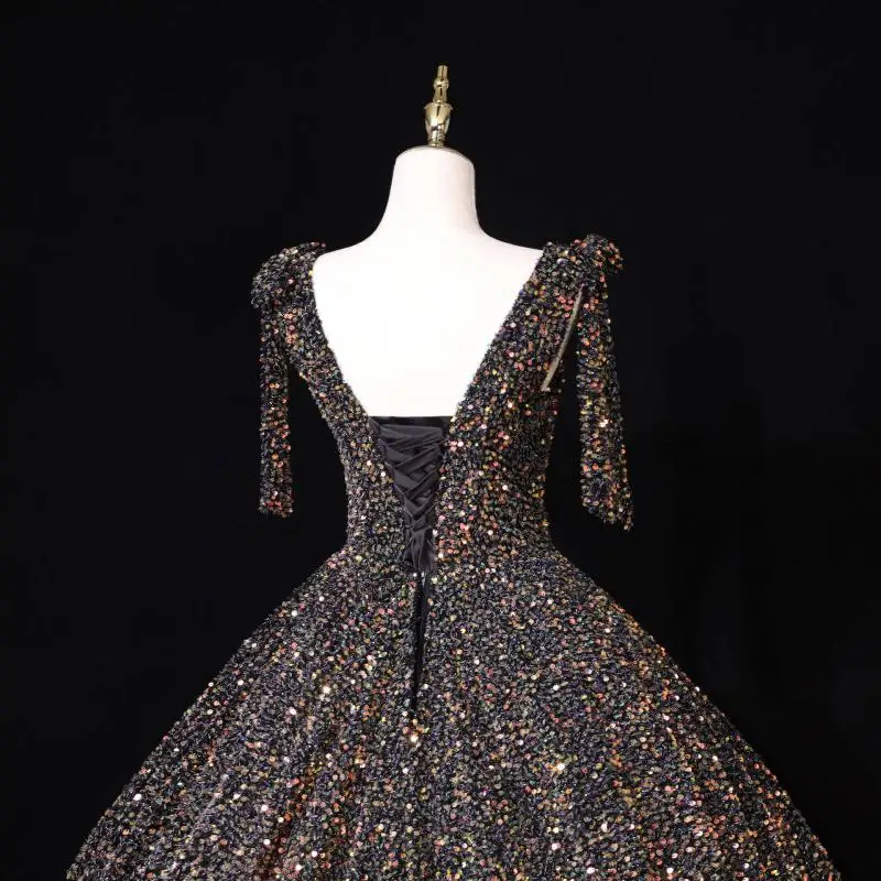 Robe De bal Sexy à col en v, sans manches, en paillettes, nouvelle collection, 2021