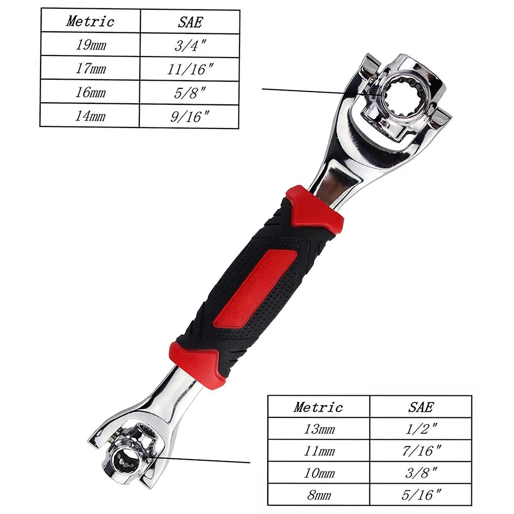 48 in 1 Wrench Tool 360 Degree Universal Key Ratchet With Spline Bolts Wrench Furniture Car Repair Spanner Hand Tool Set