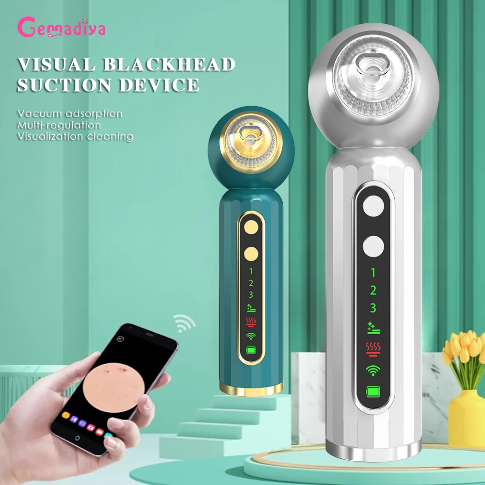 Electric Wifi Visual Blackhead Remover Vacuum Acne Removers Pore Clean Heating Face Deep Nose Cleaner Black Dots Skin Care Tools