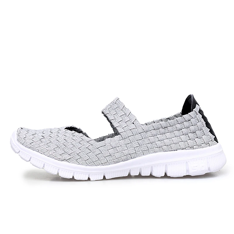 Casual Shoes Woman Sneakers Summer Flat Shoes Breathable Mesh Women Vulcanize Shoes Soft Bottom Women woven Shoes