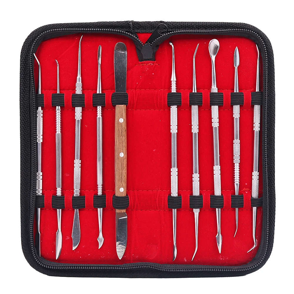 

10 pcs Dental Lab Equipment Wax Carving Tools Set Carve Clay Tool Blade Surgical Dentist Sculpture Knife Instruments Tool Kit