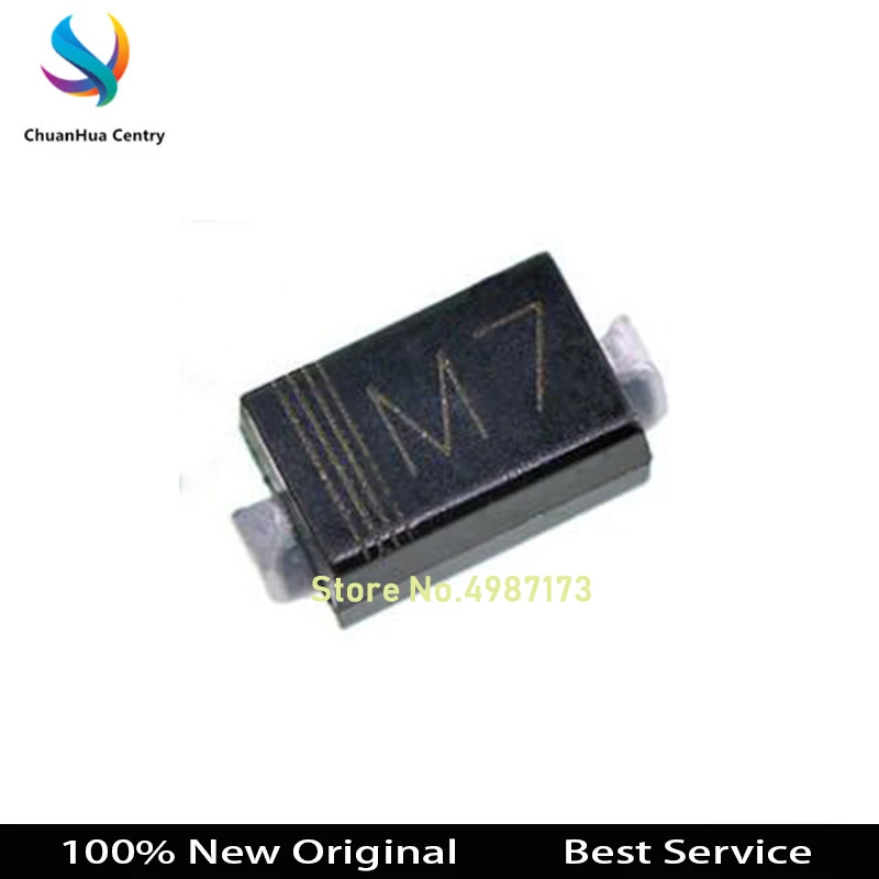 100 Pcs/Lot DIODE M7 1N4007 SMD Rectifier Diode New and Original In Stock