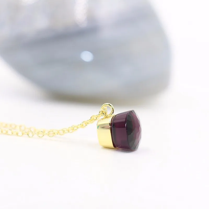 Classic Solid 925 Sterling Silver Candy Sweety Necklace For Women Synthetic Gemstone 45 Chain Gifts  The New Year