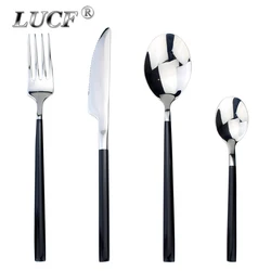 LUCF Hot Style mirror Stainless Steel Western Cutlery sets Popular Dinnerware Tableware Delicate silverware for home restaurant